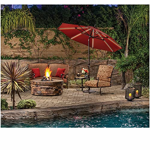 Treasure Garden 9-Foot Starlux Deluxe Collar-Tilt Market Umbrella Sunbrella Black w/Black Frame