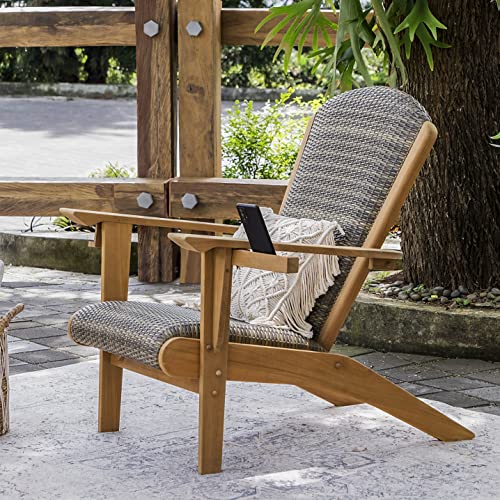 Cambridge Casual Auburn Teak Wood 2-Piece Padded Upholstered Patio Conversation Set