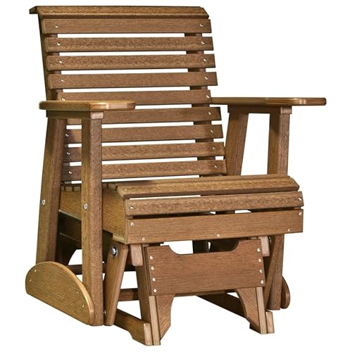 Furniture Barn USA Poly Lumber 2' Plain Rollback Glider Antique Mahogany