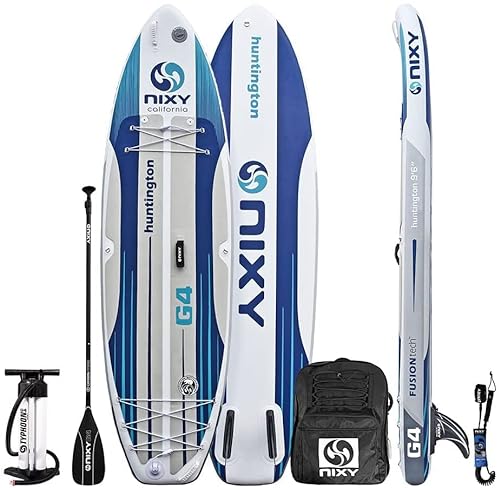 NIXY Huntington Inflatable SUP 9'6" x 32” x 6” Lightweight Stand Up Paddleboard Blue