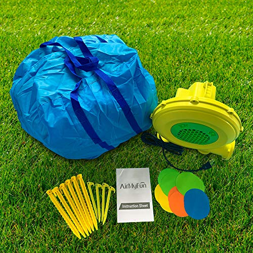 AirMyFun Inflatable Rocket Theme Bounce House Blue