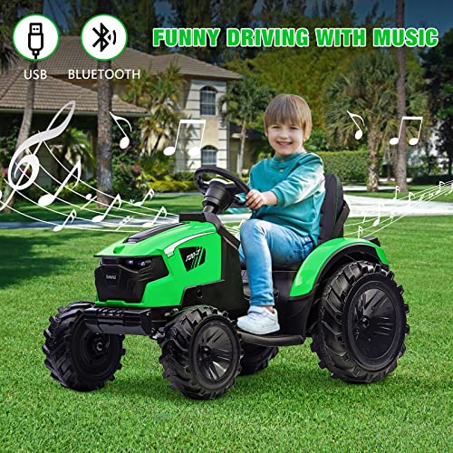 Hetoy 24V Kids Ride-On Tractor Excavator Bulldozer Green