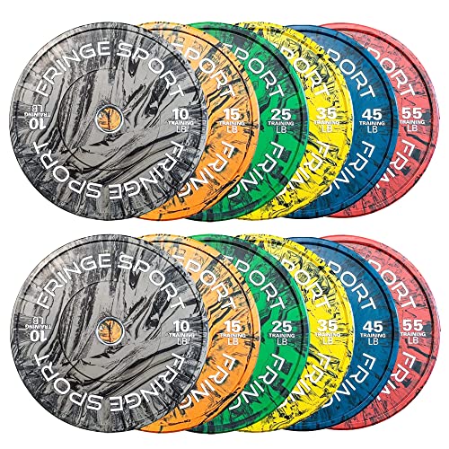 FringeSport Tie-Dye Tiger Stripe Bumper Plates Set 370 lbs