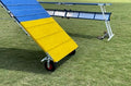 DogSport Rubber Surface Dog Agility A-Frame (9') On-Wheel Interface Ready Blue