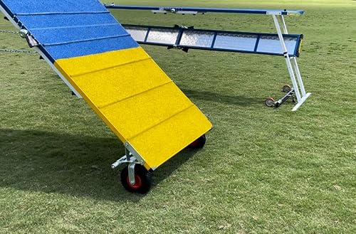 DogSport Rubber Surface Dog Agility A-Frame (9') On-Wheel Interface Ready Blue