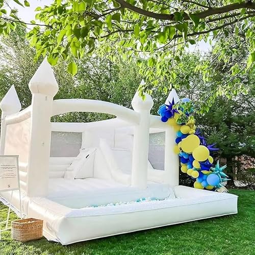 BOZHOUYUPIN 15FT Inflatable Bounce House with Slide White