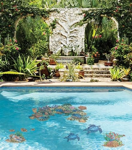 Custom Mosaics, Inc. Coral Reef Porcelain Swimming Pool Mosaic (58" x 33")