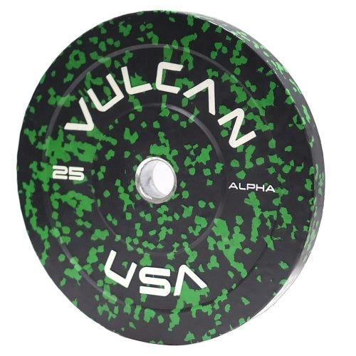 VULCAN Alpha Bumper Plate Set Blue/Yellow/Green/Orange/Grey Fleck