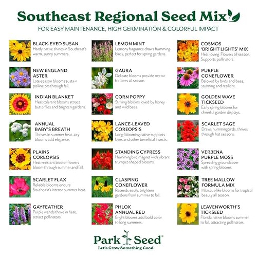 Park Seed Grow Your Own Vibrant Wildflower Garden Seeds Mixture Southeast Regional Mix 25 lbs