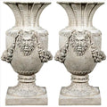 Design Toscano Greek Pan of Olympus Architectural Garden Urns Set of Two Roman Stone