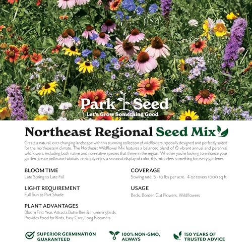 Park Seed Wildflower Garden Seeds Mixture Northeast Regional Mix 50 lbs