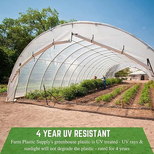 Farm Plastic Supply 4 Year Clear 6 Mil Greenhouse Plastic Sheeting Clear 40' x 100'