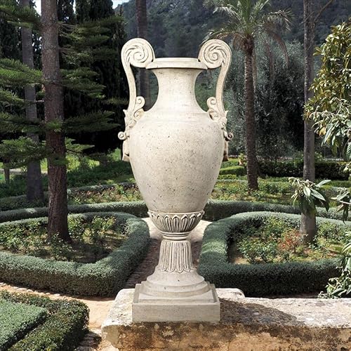 Design Toscano Chateau de Fontainebleau Architectural Garden Urn Set of Two Roman Stone