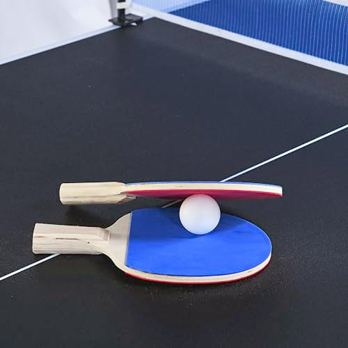 Voohek 6ft Pool Table with Table Tennis Top, Billiard Balls, Cues, Triangle Rack, Poly-Sealed Tabletop Black+Green