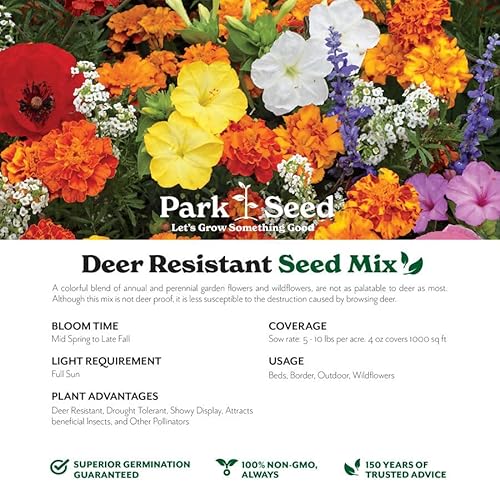 Park Seed Wildflower Garden Seed Mixture Deer Resistant Mix 25 lbs