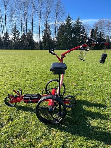 Insanity Golf Electric Golf Trolley with Remote Control Aluminum Frame Lithium-Ion Battery Slope Control Red and Black