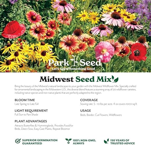 Park Seed Wildflower Garden Seeds Mixture Midwest Regional Mix 50 lbs