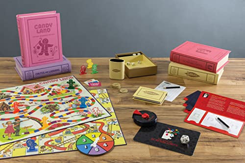 WS Game Company Vintage Bookshelf Board Games Collection Modern Burlap
