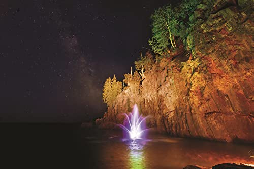 Kasco Floating Fountain with Color-Changing LED Lights 3/4HP Yellow
